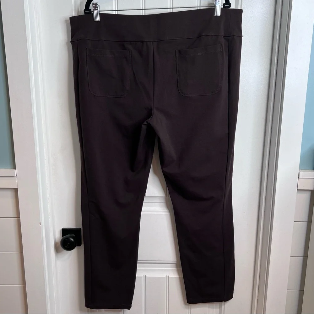 Susan Graver Women's Dark Brown Regular Weekend Premium Stretch Leggings. XL - Picture 3 of 8